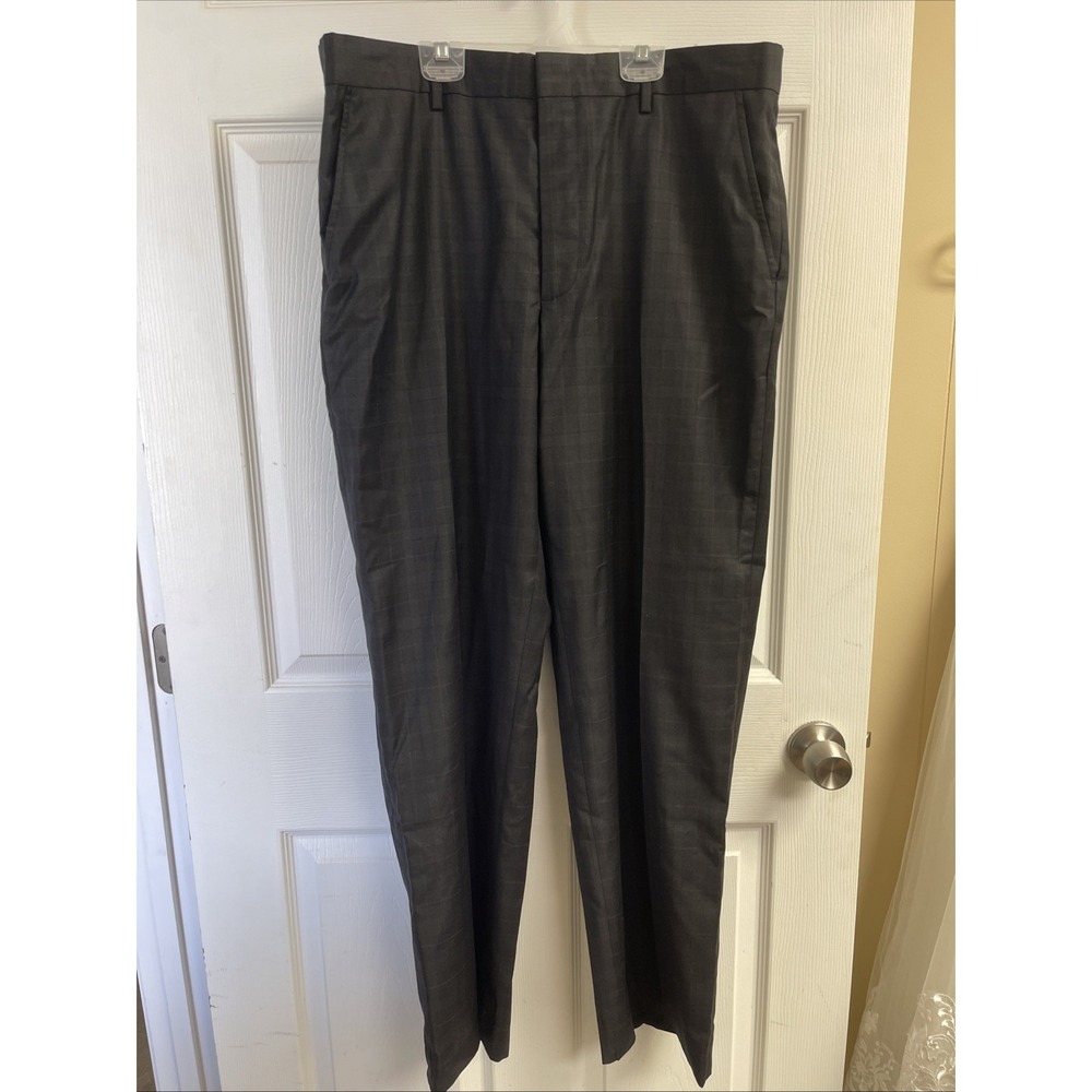 Banana Republic Men's Dress Pant Dark Gray Design SZ 36/34‎ Pockets Zip Up